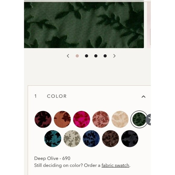 Reverly Athena Floral Burnout Velvet Dress Deep Olive Bridesmaid - Picture 3 of 8